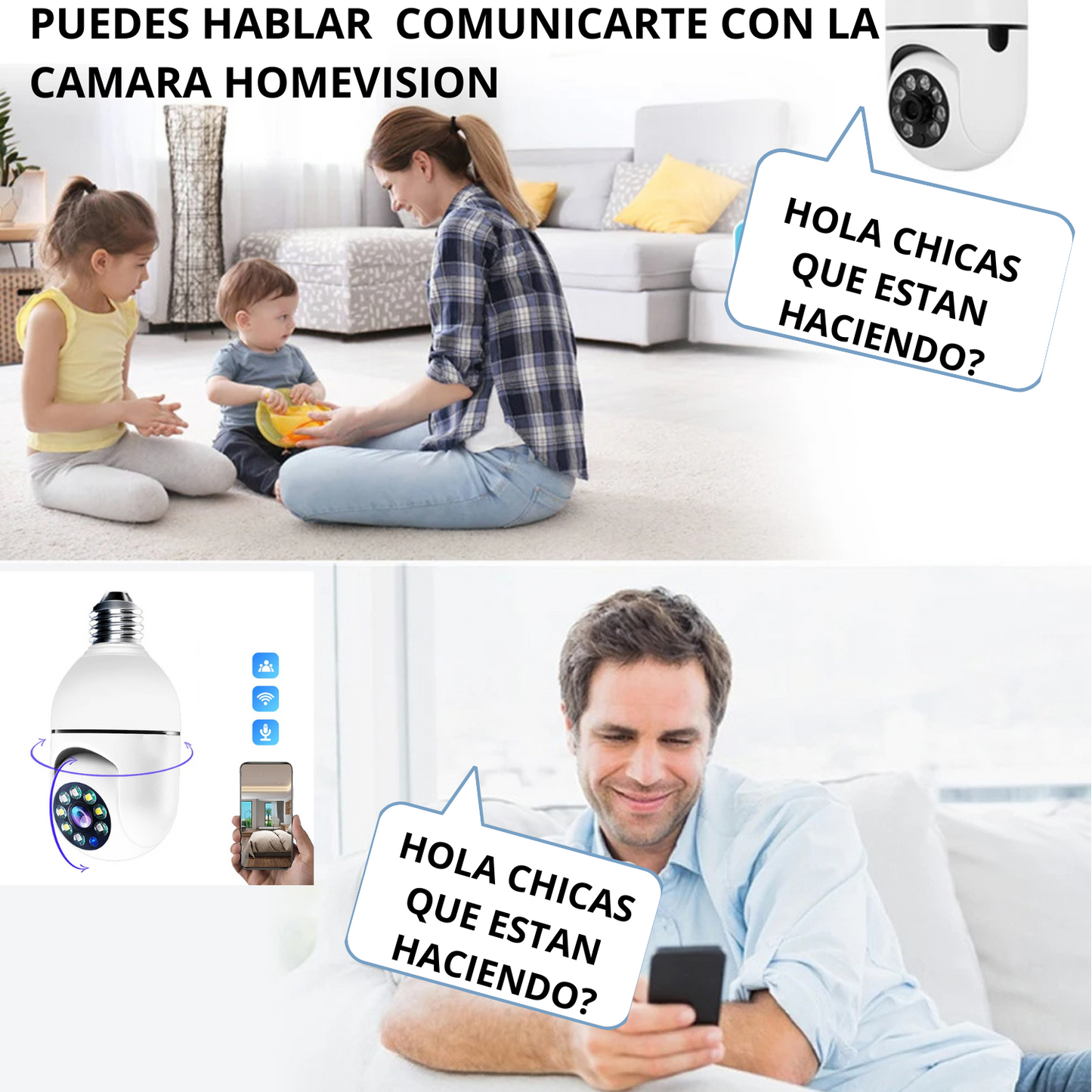 Cámara wifi HomeVision E27