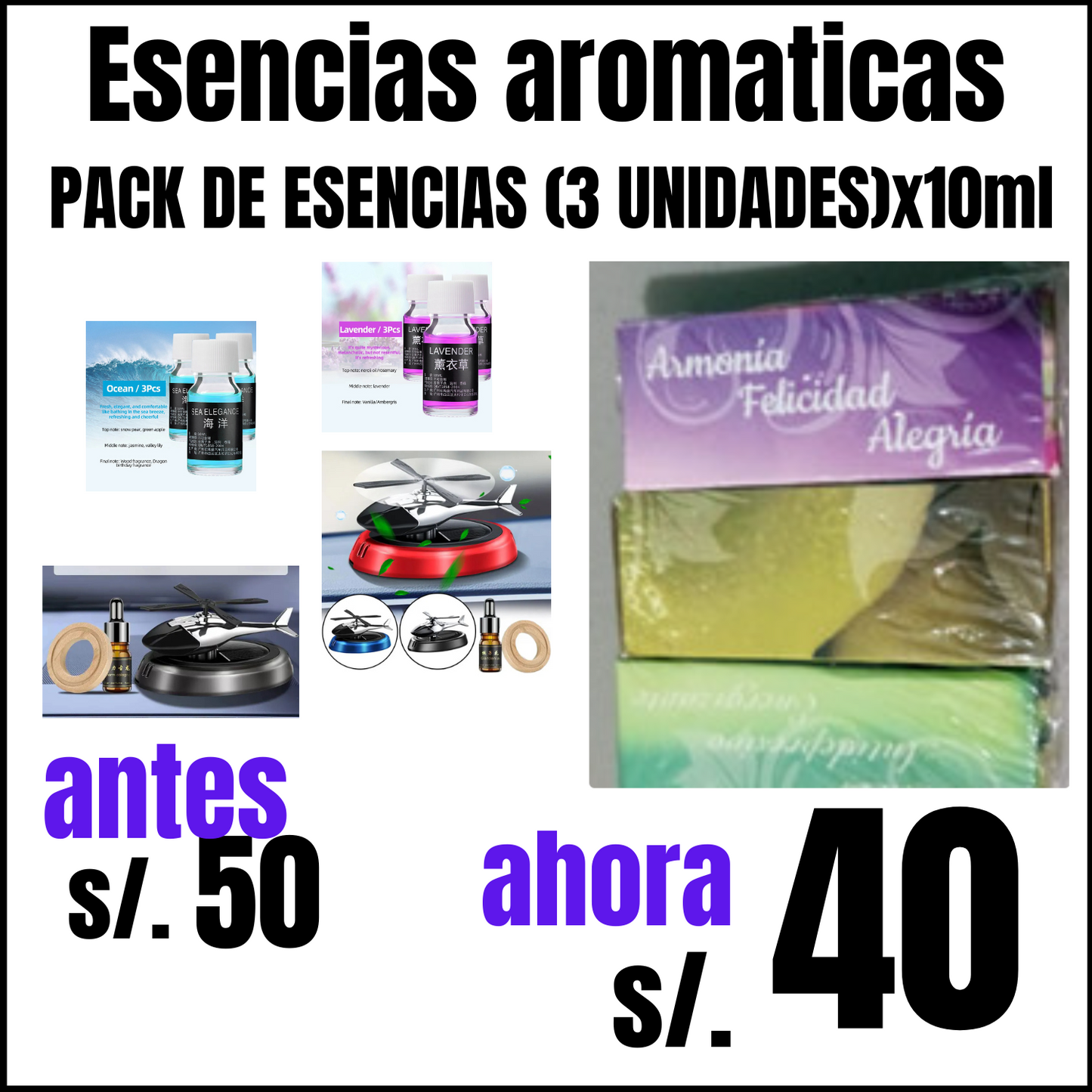 PACK DE ESENCIAS AROMATICAS X 3UNID